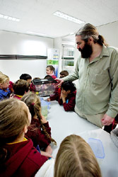 Gerry Marantelli, often featured on TV's "Totally Wild", is heavily involved in the design of ARC's education program. Copyright Amphibian Research Centre.