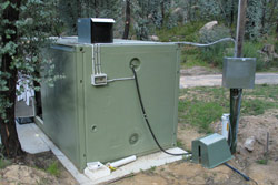 The ARC's containers are "plug and play". To install, simply attach to a single power-source and a single water connection. Copyright Amphibian Research Centre. Photograph by Gerry Marantelli.