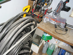 Pipes for plumbing are a common sight at the Research Centre. Copyright Amphibian Research Centre. Photograph by Dave Black.