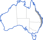 Distribution map for Litoria revelata