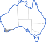 Distribution map for Crinia georgiana