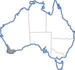 Distribution map for Crinia glauerti