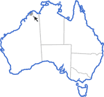 Distribution map for Litoria cavernicola