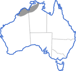 Distribution map for Litoria meiriana