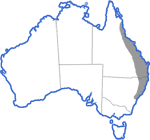 Distribution map for Litoria wilcoxi