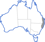 Distribution map for Pseudophryne coriacea