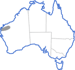 Distribution map for Pseudophryne douglasi