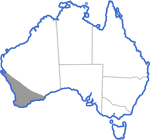 Distribution map for Pseudophryne guentheri