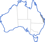 Distribution map for Pseudophryne raveni