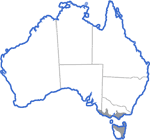 Distribution map for Pseudophryne semimarmorata