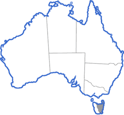 Distribution map for Crinia tasmaniensis