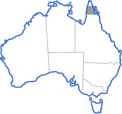 Distribution map for Cyclorana manya